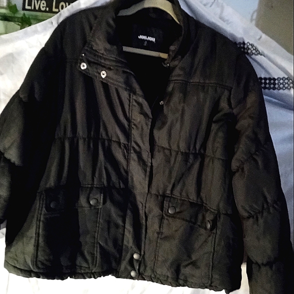Fabulously Warm Jou Jou Black Oversized Quilted Puffer Winter Jacket 2X